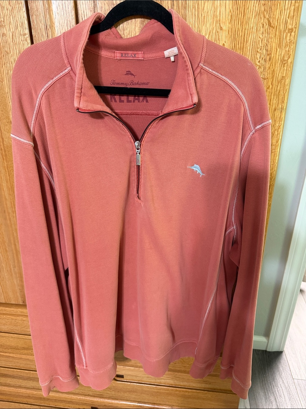 Tommy Bahama Men's Coral Zip-Front Pullover Sweater